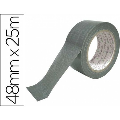 Q-Connect Lepicí páska extra silná s tkaninou, 48 mm x 25 m, stříbrná