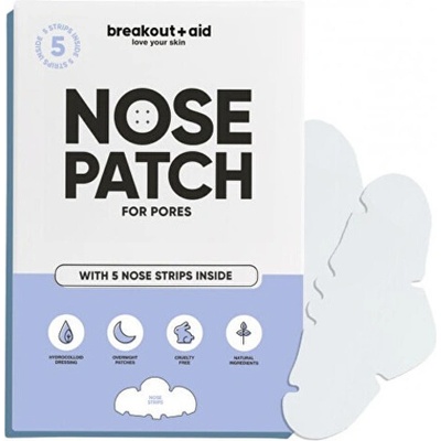 Breakout+aid Čistiace náplasti na rozšírené póry na nose 5 ks
