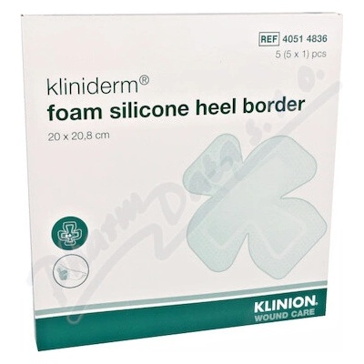 Kliniderm Pena silikónový obväz na päty 20 x 20,8 cm 5 ks