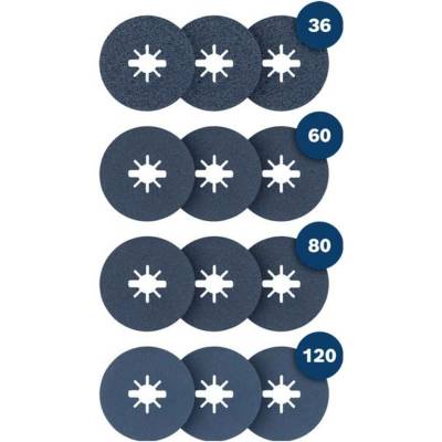 Bosch Accessories 2607012056 vláknitý kotouč Průměr 115 mm Zrnitost=36, 60, 80, 120 1 sada