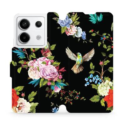Flipové pouzdro Mobiwear - Xiaomi Redmi Note 13 Pro 5G / Poco X6 5G - VD09S Ptáčci a květy (Knížkové flip pouzdro, obal, kryt na mobil Xiaomi Redmi Note 13 Pro 5G / Poco X6 5G - VD09S Ptáčci a květy,