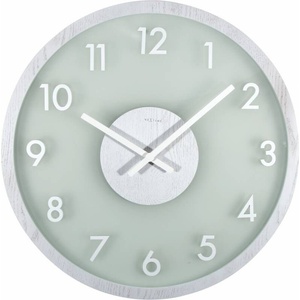 NeXtime Стенен часовник Frosted Wood бял (3205WI)