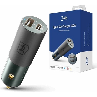 3mk Hyper Car Charger 100W nabíječka do auta, USB-A/USB-C (PD) | Zboží Auto
