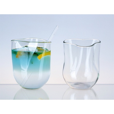 DT GLASS Sklenička organického tvaru z lahve od vína s oblým dnem antikově zelená bez krabičky 115 ± 5 mm 1 x 250 ml