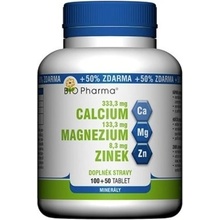 BIO Pharma Vápnik Horčík Zinok100+50 50% 150 tabliet