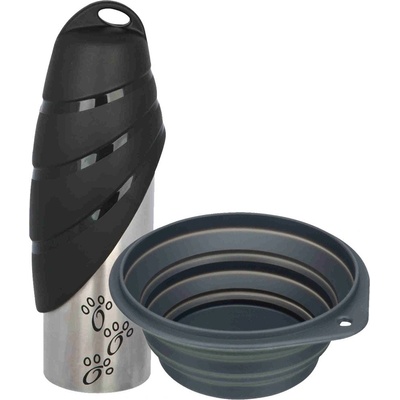 Trixie Friends on Tour cestovní láhev kovová s plastovou miskou 0,75 l