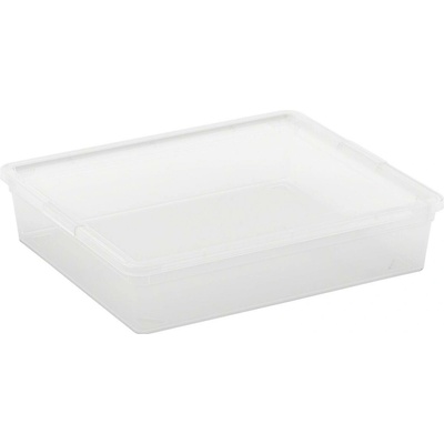Keter Plastový úložný box FLAT s vekom transparentný 9 l