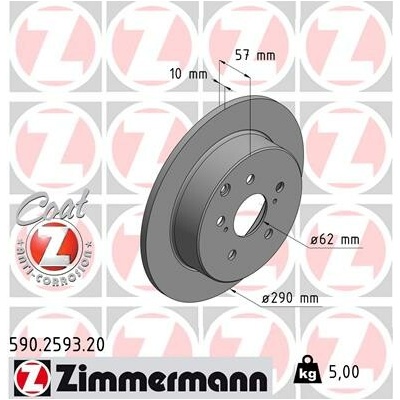 Brzdový kotúč ZIMMERMANN 590.2593.20 (590259320)