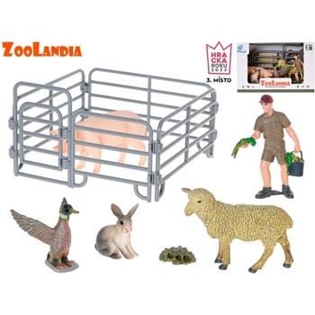 Mikro Зооландия овца със свиня и аксесоари