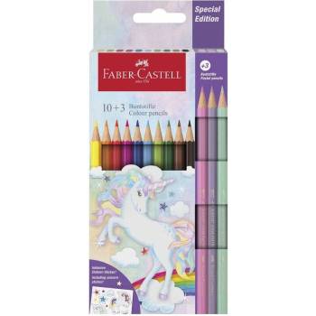 Faber-Castell Цветни моливи Еднорог, 10 стандартни и 3 пасте (1015120726)