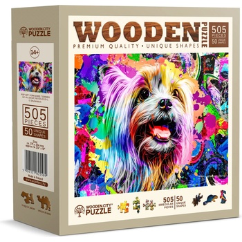 Wooden City - Puzzle Pop Art Yorkshire terrier wooden - 500 piese
