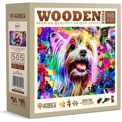 Wooden City - Puzzle Pop Art Yorkshire terrier wooden - 500 piese