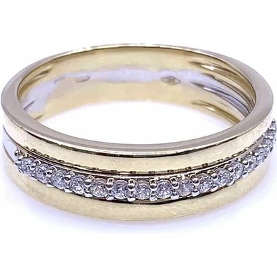 Diante Zlatý prsten s bílým kamenem 59637927