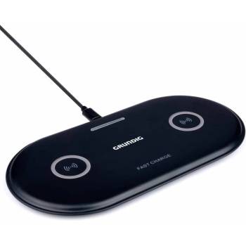 Grundig Dual Wireless Charging Station 2 x 10W - двойна поставка (пад) за безжично зареждане на Qi съвместими мобилни устройства (черен)