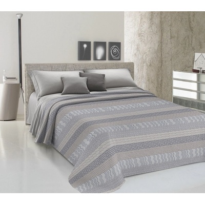 Mondo Italia Přikrývka na postel Piquet Azteco šedá Šedá 260x280 cm
