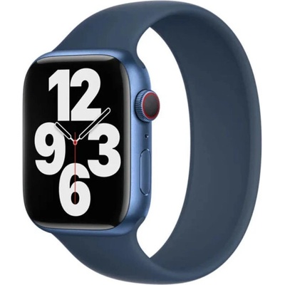 Apple Оригинална силиконова каишка за Apple Watch 44мм, 45мм, 46мм, Ultra, Ultra 2, Ultra 3 49 - Apple Abyss Blue Solo Loop Band Size 11 (разопакован) (MKY03ZM/A)
