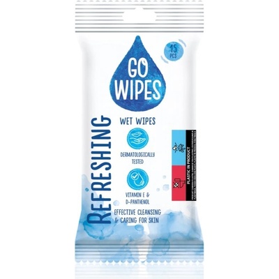 GoWipes Vlhčené obrúsky, obohatené o D panthenol a komplex vitamínov A,C,E 15 ks