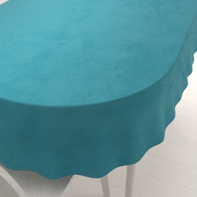 Biante Sametový oválný ubrus Velvet Premium SVP-035 Tyrkysově modrý 80x120 cm