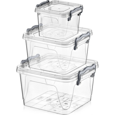 Pro-Tech shop Sada 3 štvorcových dóz Multi Box 0,55 + 1,2 + 2,4 l