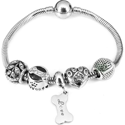 Linda's Jewelry náramok s príveskami Psie Život chirurgická oceľ INR107