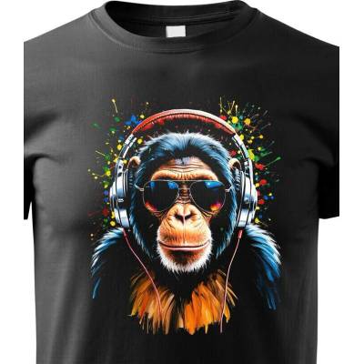 Dětské triko DJ monkey Černá Canvas Dětské tričko Bezvatriko.cz 2685