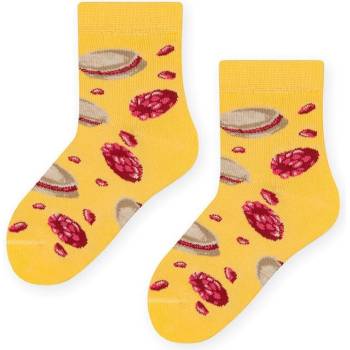 Dívčí ponožky Makrónky a maliny žlutá