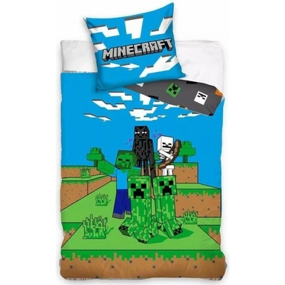 CARBOTEX bavlna obliečky Minecraft Bojové Scény 140x200 70x90