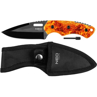 NEO tools 63-109 Čepeľ noža 9 cm, nerezová oceľ 440ss, rukoväť z imitácie dreva, puzdro,