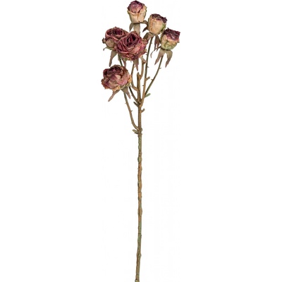 Růže větev (spray) x6 růžová V52 cm