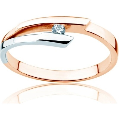 Savicki Zásnubný prsteň Minimalism dvojfarebné zlato diamant PI RB D 00008