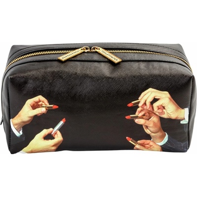 Seletti Kozmetická taška TOILETPAPER LIPSTICKS 25,5 x 12 cm, čierna