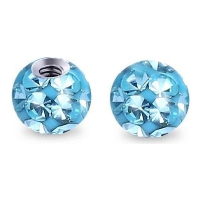 S4U Náhradní kulička s krystaly Swarovski, 3 mm, závit 1,2 mm tyrkysová ND01023-03-Q