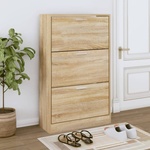 vidaXL Шкаф за обувки, дъб сонома, 63x24x103 см, инженерно дърво (342551)