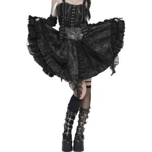 Devil fashion дамска пола с волани DEVIL FASHION - Shadow Harpy - черна - SKT250
