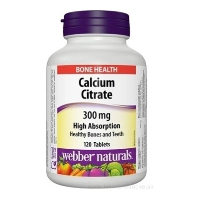 Webber Naturals Calcium citrát 300 mg podpora kostí a zubů 120 tablet