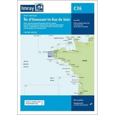 Imray Chart C36 - Ile d'Ouessant to Raz de Seine Imray Sheet map folded