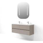 ASIR GROUP Комплект окачен долен шкаф 120 см с двойна мивка и LED огледало Asir Simple 4 кафе мат (263LVS1209)
