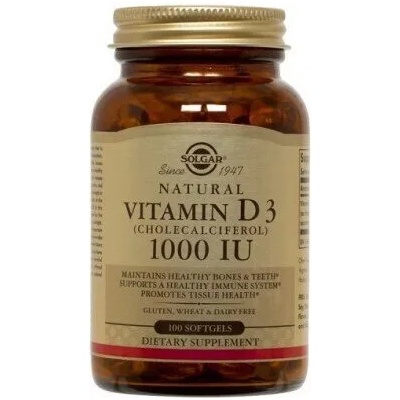 Solgar Хранителна добавка меки капсули Витамин D , Solgar Vitamin D3 1000IU , 100 Softgels