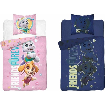 Textilomanie Svietiace obliečky PAW PATROL Friends furever ružové 70x80 140x200