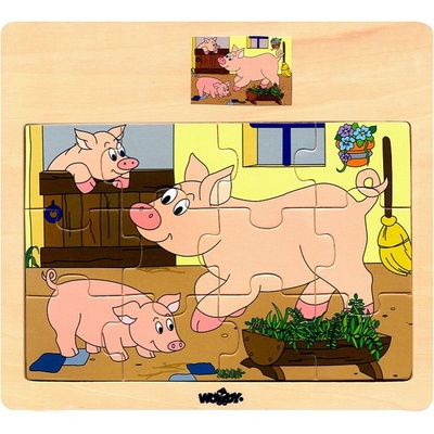 Woodyland Пъзели " Домашни животни" - 12 части - 6 вида (93010)