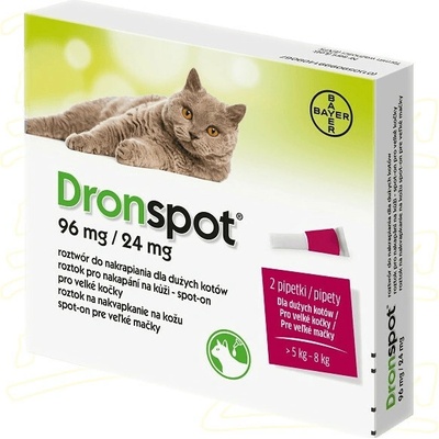 Dronspot 96mg/24mg velké kočky spot-on 2 x 1.12 ml