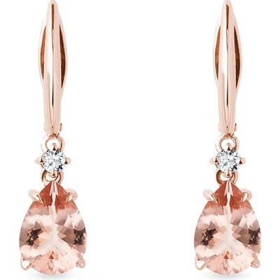 Klenota z růžového zlata s morganity a diamanty k0672074