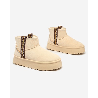 Resti Women's short boots a'la snow boots with ornament Erititta krémové