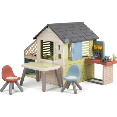 Smoby Domček s posedením Pretty Playhouse&Kitchen Life s kuchynkou rozšíriteľný SM810305-T