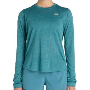 New Balance Дамска тениска New Balance Women's Athletics Long Sleeve Sport shirt - Big Teal Heather (916-4744-0413)