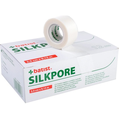 BATIST Medical a.s. Náplast z umělého hedvábí SILKPORE 2,5 cm x 9,15 m