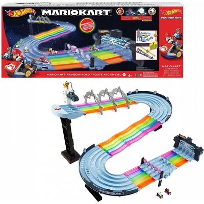 Hot Wheels Mario Kart Duhová závodní dráha se světly a zvuky GXX41 – Zboží Mobilmania