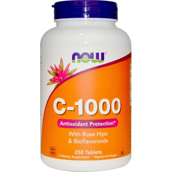 NOW Vitamin C-1000 with Rose Hips + Bioflavonoids, 250 таблетки, Now