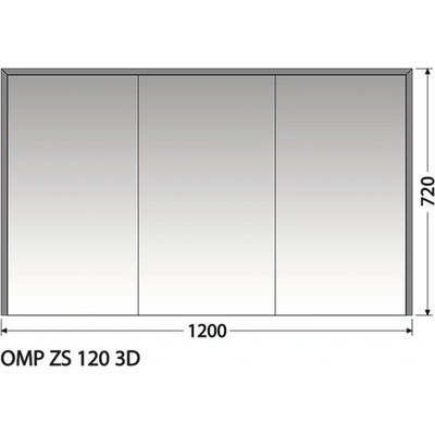 Intedoor Zrcadlová skříňka OMP ZS 120 3D