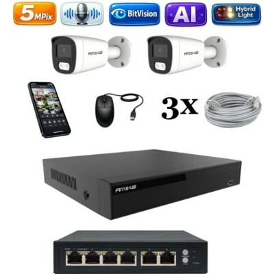 Amiko IP 2 kamerový set so switchom Ai Dl Tube 1501K2V2